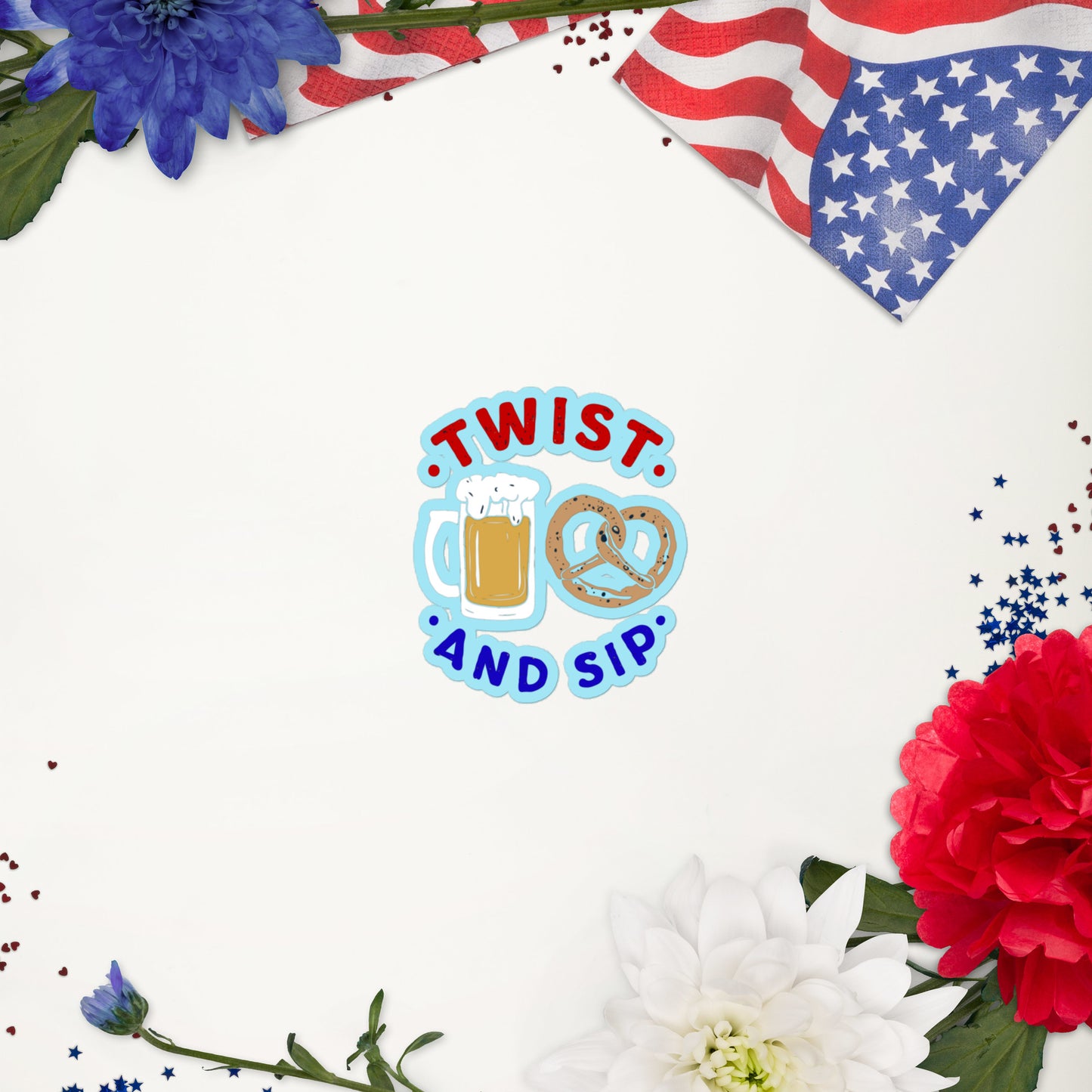 Bubble-free stickers "Twist and Sip"