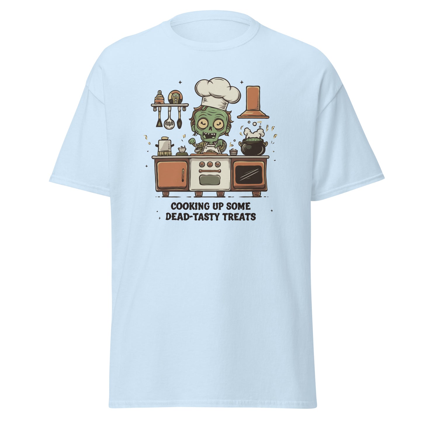 Unisex classic tee "Zombie Cooking Up Some Dead-Tasty Treats"