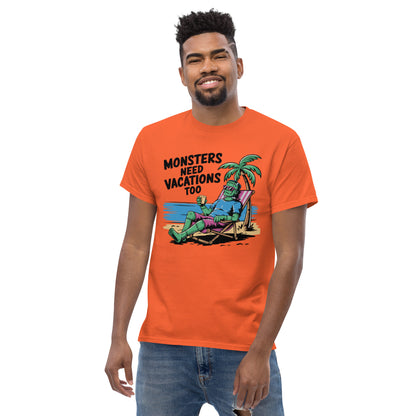 Unisex classic tee "Monsters Need Vacations Too"