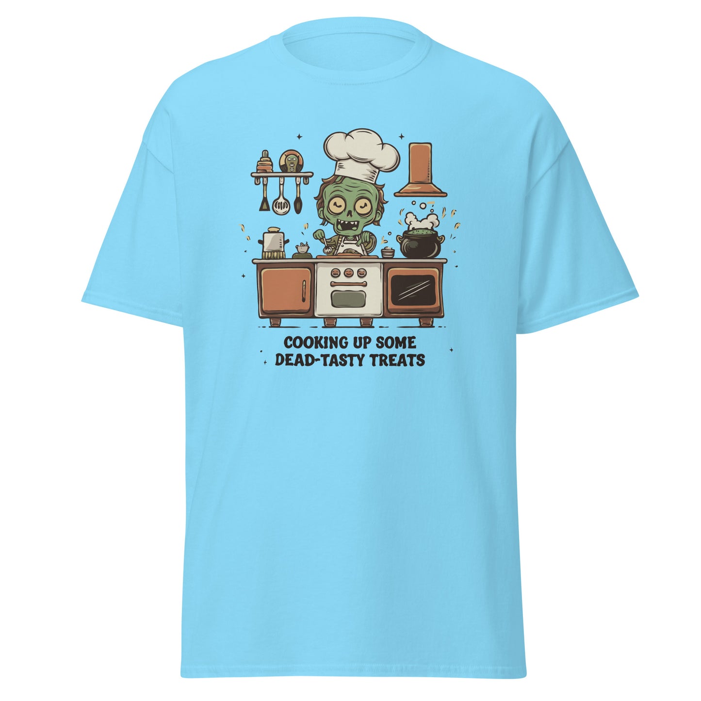 Unisex classic tee "Zombie Cooking Up Some Dead-Tasty Treats"