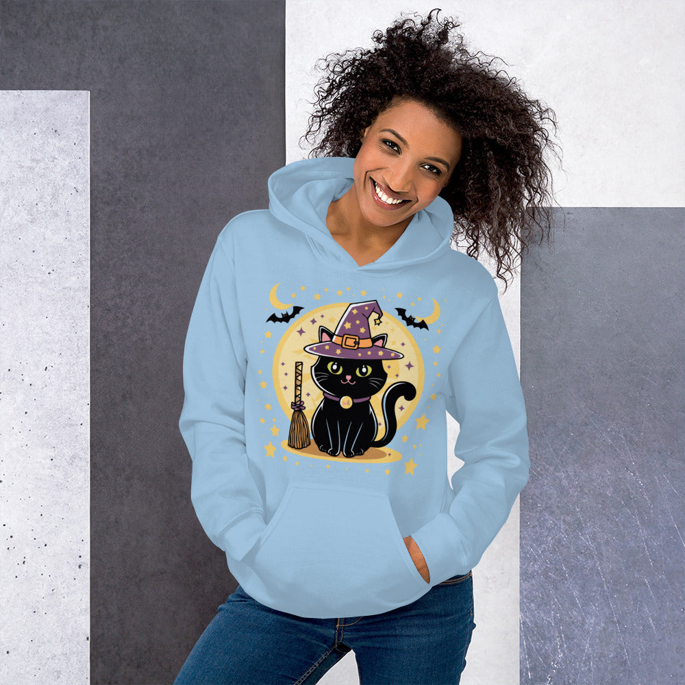 Unisex Hoodie "Adorable Black Cat Witch"