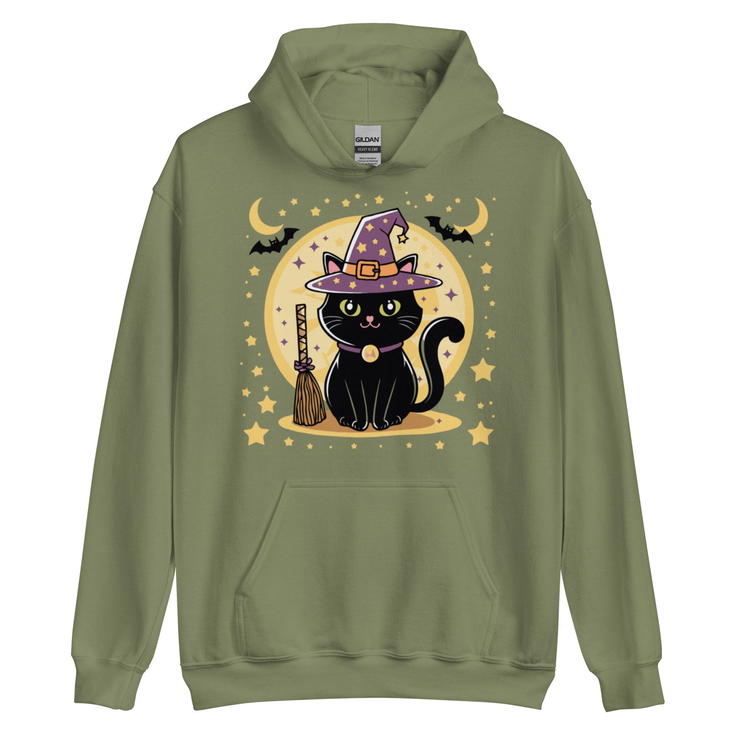 Unisex Hoodie "Adorable Black Cat Witch"