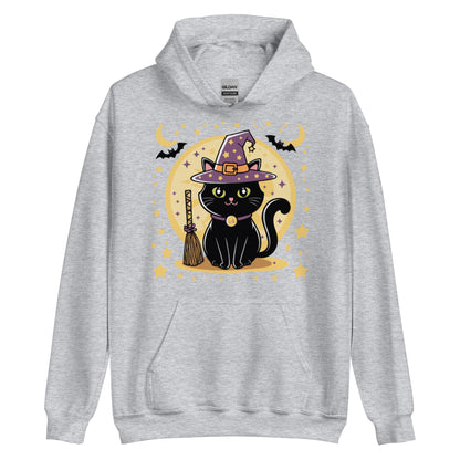 Unisex Hoodie "Adorable Black Cat Witch"