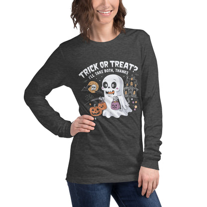 Unisex Long Sleeve Tee "Cute Trick Or Treats Halloween Design"