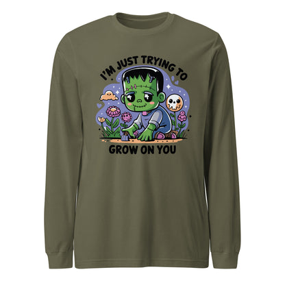 Unisex Long Sleeve Tee "I'm Just Trying To Grow On You. Cute halloween Design"