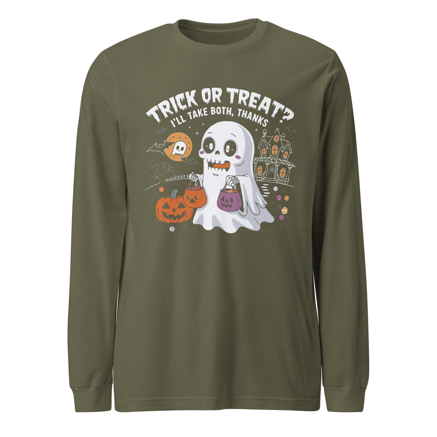 Unisex Long Sleeve Tee "Cute Trick Or Treats Halloween Design"