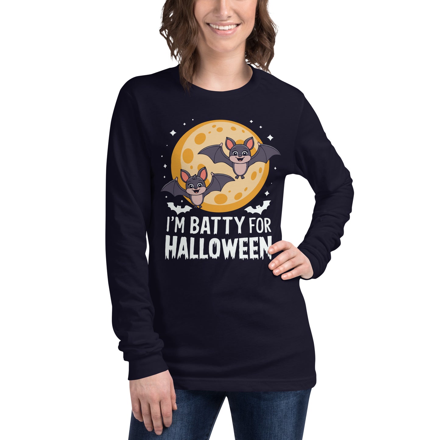 Unisex Long Sleeve Tee "I am batty for halloween"