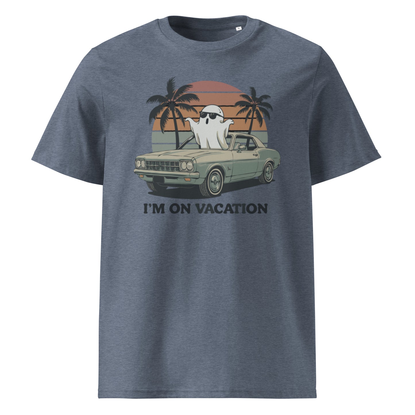 Unisex organic cotton t-shirt "I'm On Vacation"