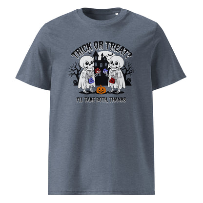 Unisex organic cotton t-shirt "Trick or treat, i'll take bot, thanks"