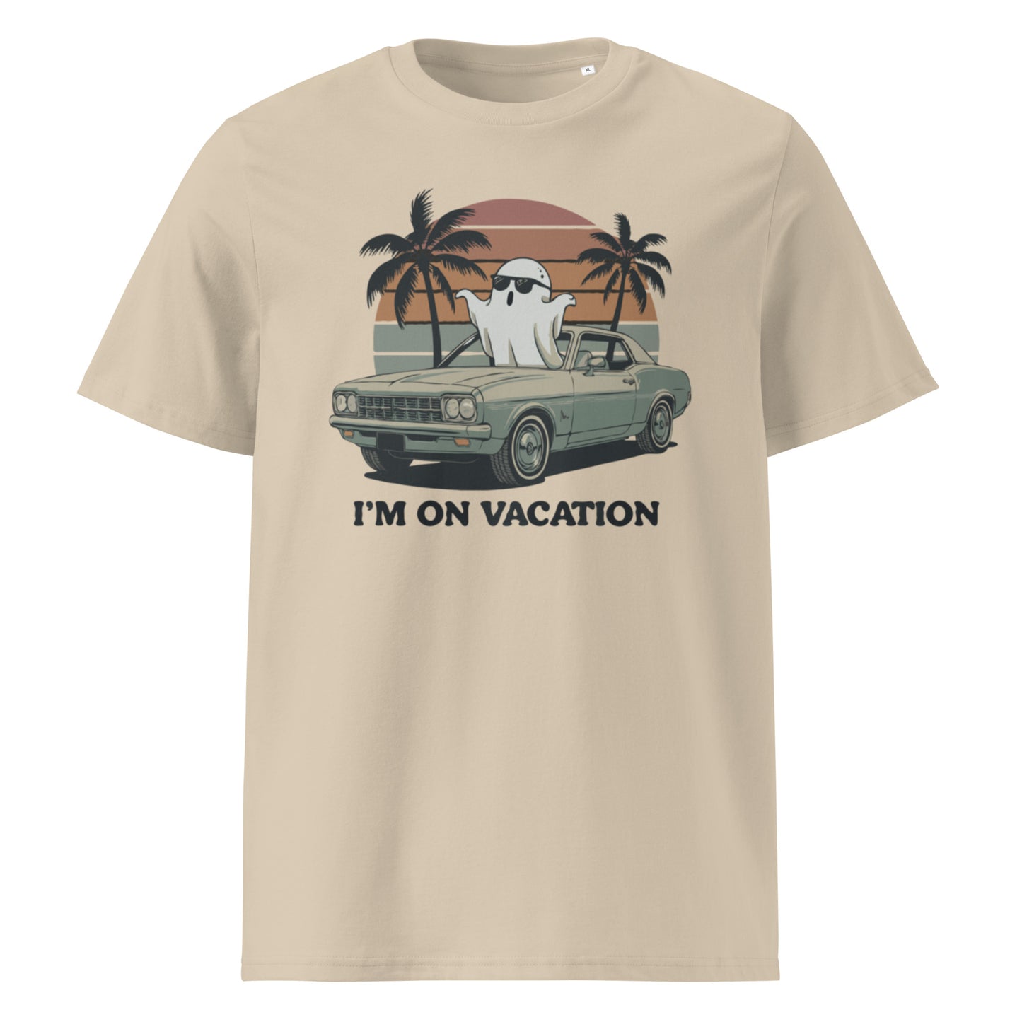 Unisex organic cotton t-shirt "I'm On Vacation"