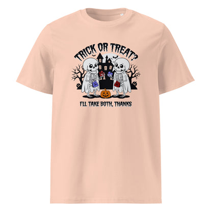 Unisex organic cotton t-shirt "Trick or treat, i'll take bot, thanks"