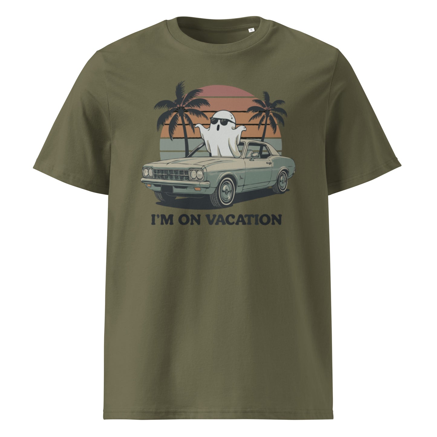 Unisex organic cotton t-shirt "I'm On Vacation"