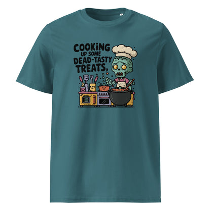 Unisex organic cotton t-shirt "Cooking up some dead-tasty treats"