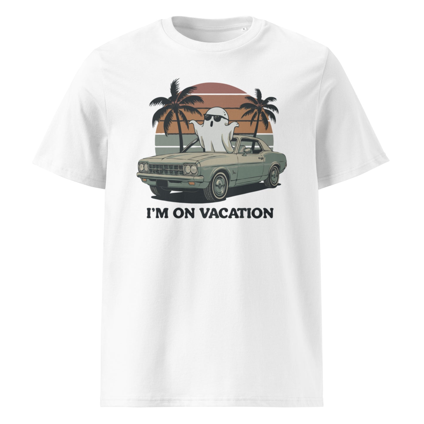 Unisex organic cotton t-shirt "I'm On Vacation"