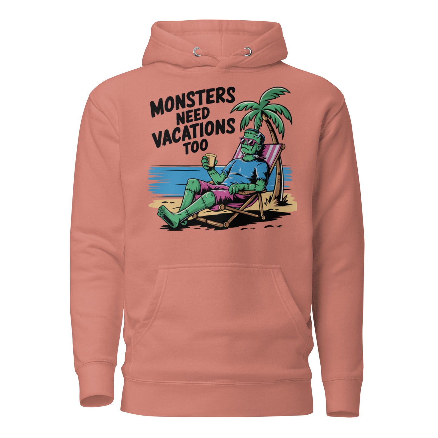 Unisex Premium Hoodie "Monsters Need Vacations Too"