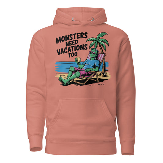 Unisex Premium Hoodie "Monsters Need Vacations Too"