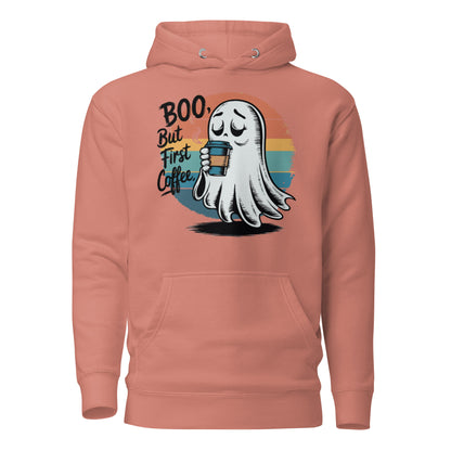 Unisex Premium Hoodie "BOO, But First Coffee"