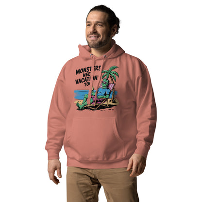 Unisex Premium Hoodie "Monsters Need Vacations Too"