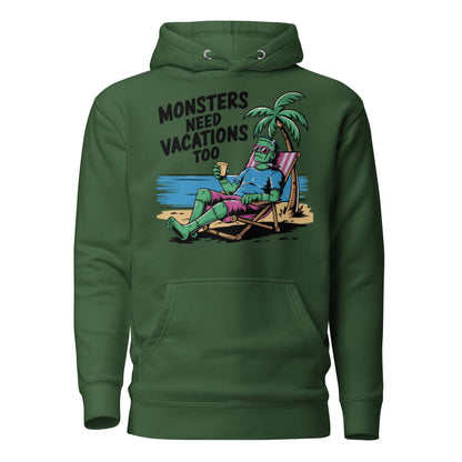 Unisex Premium Hoodie "Monsters Need Vacations Too"