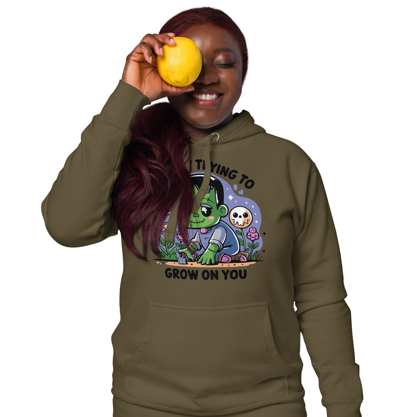 Unisex Premium Hoodie "I'm Just Trying To Grow On You. Cute halloween Design"