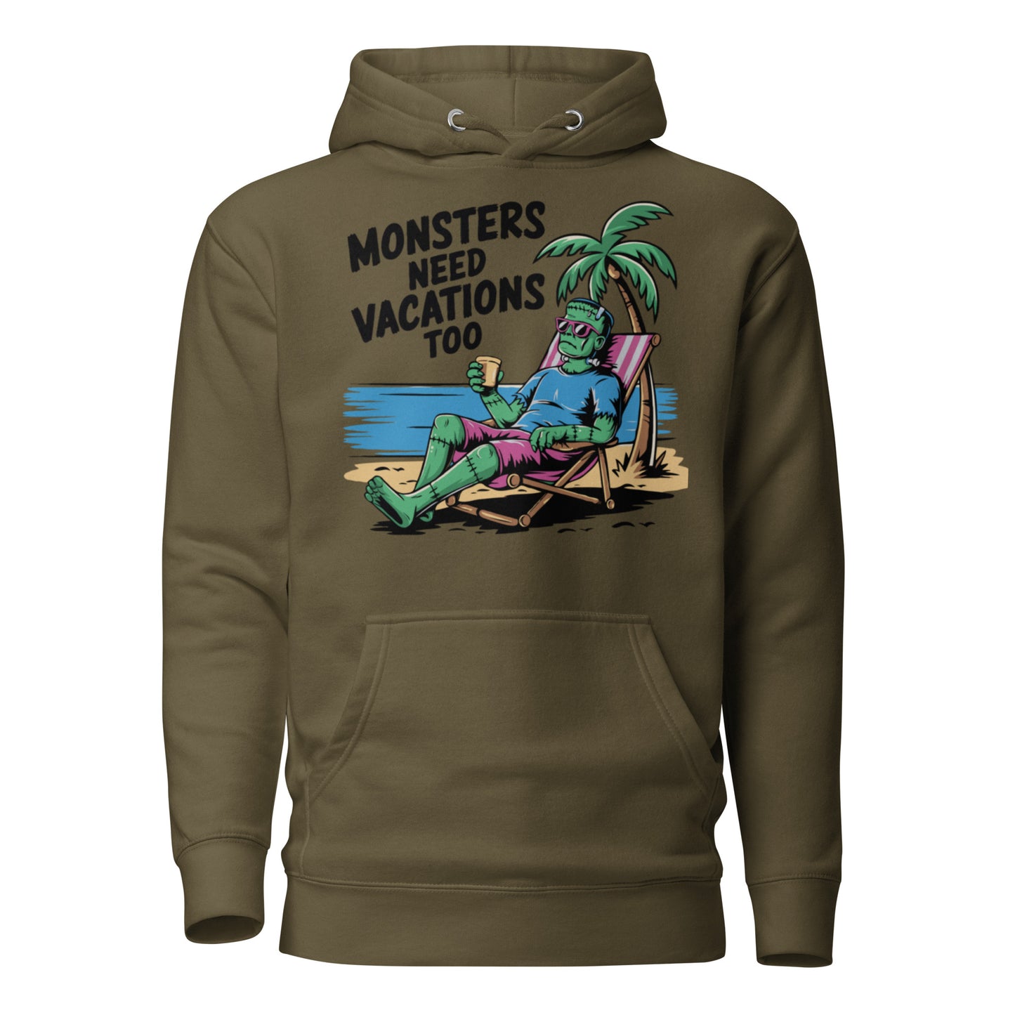 Unisex Premium Hoodie "Monsters Need Vacations Too"