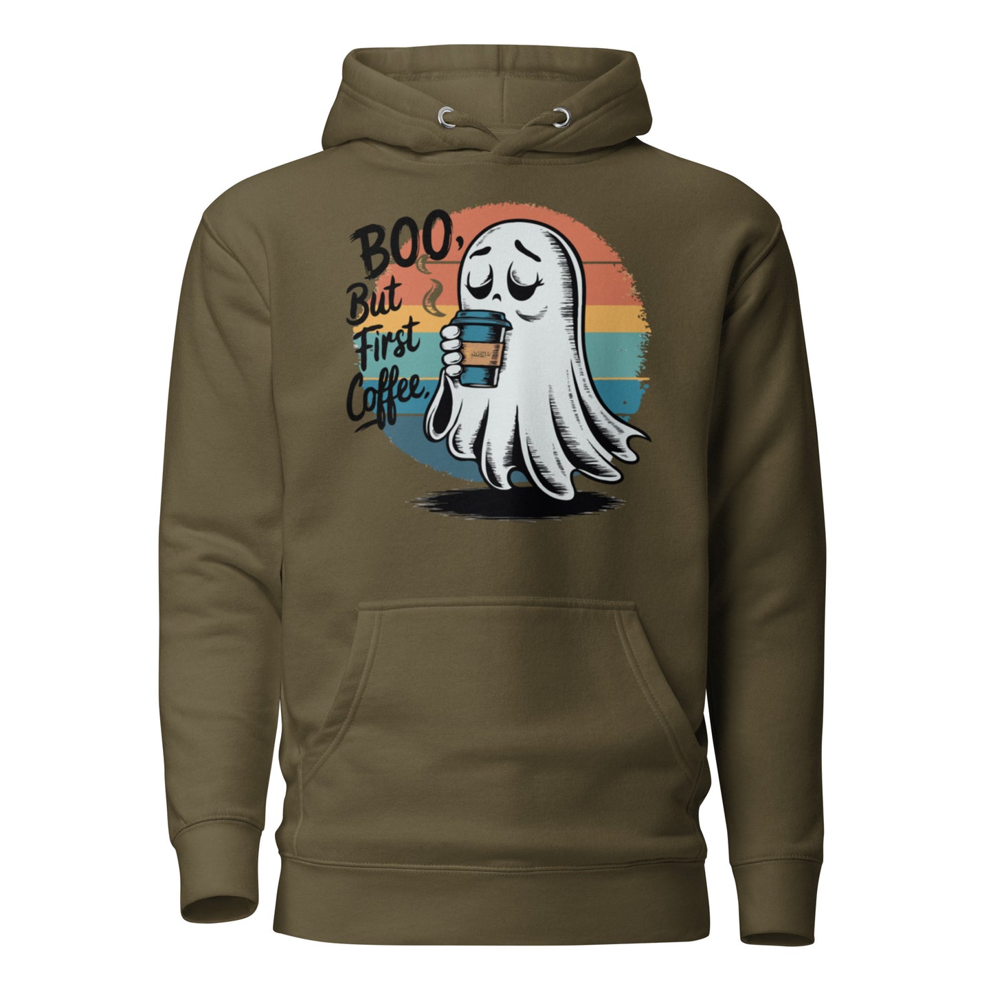 Unisex Premium Hoodie "BOO, But First Coffee"