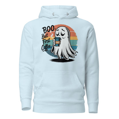 Unisex Premium Hoodie "BOO, But First Coffee"