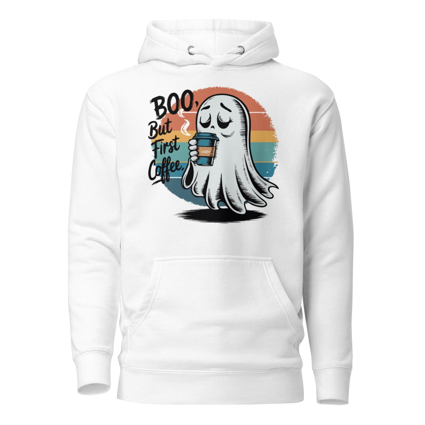 Unisex Premium Hoodie "BOO, But First Coffee"