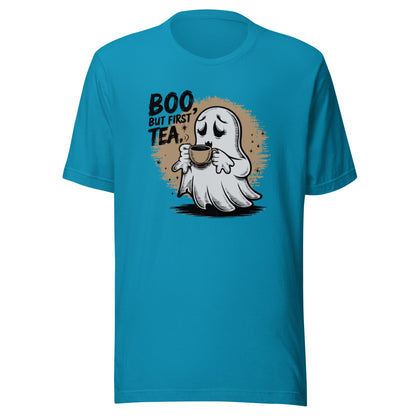 Unisex t-shirt "BOO, But First Tea"