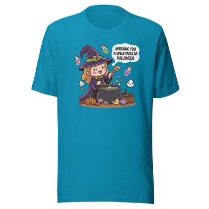 Unisex t-shirt "whisking you a spell-tacular halloween"