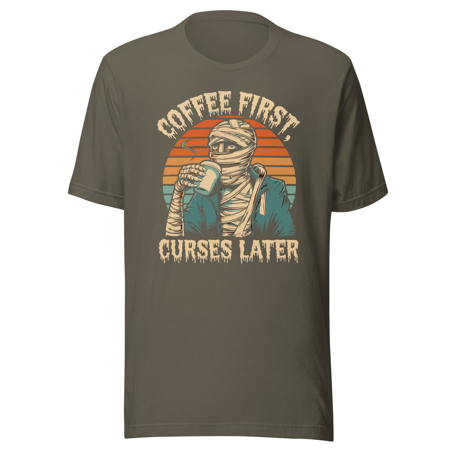 Unisex t-shirt "Coffee First, Curse Later"