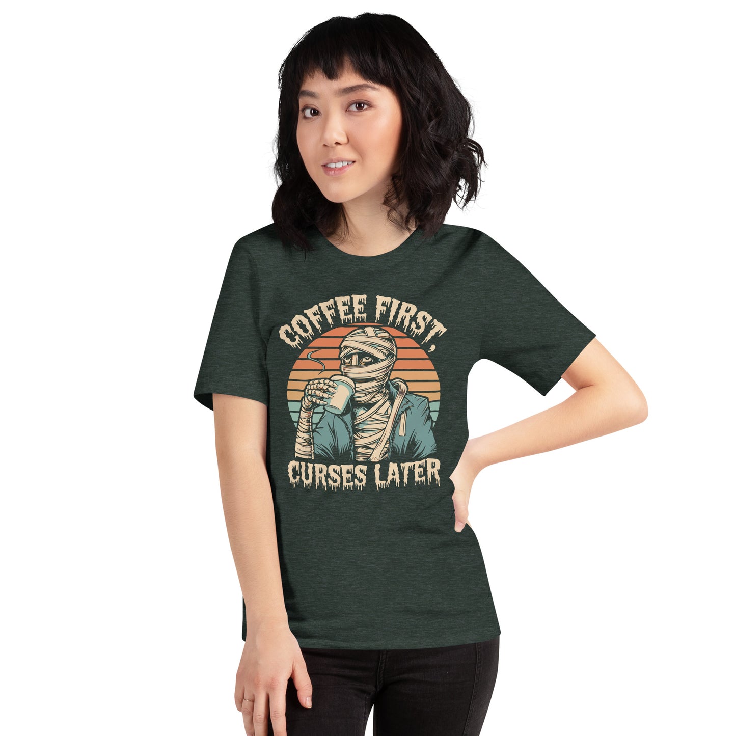 Unisex t-shirt "Coffee First, Curse Later"