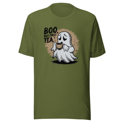 Unisex t-shirt "BOO, But First Tea"