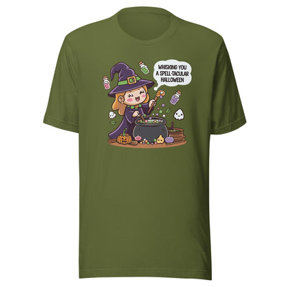 Unisex t-shirt "whisking you a spell-tacular halloween"