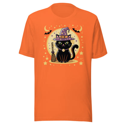 Unisex t-shirt "Adorable Black Cat Witch"