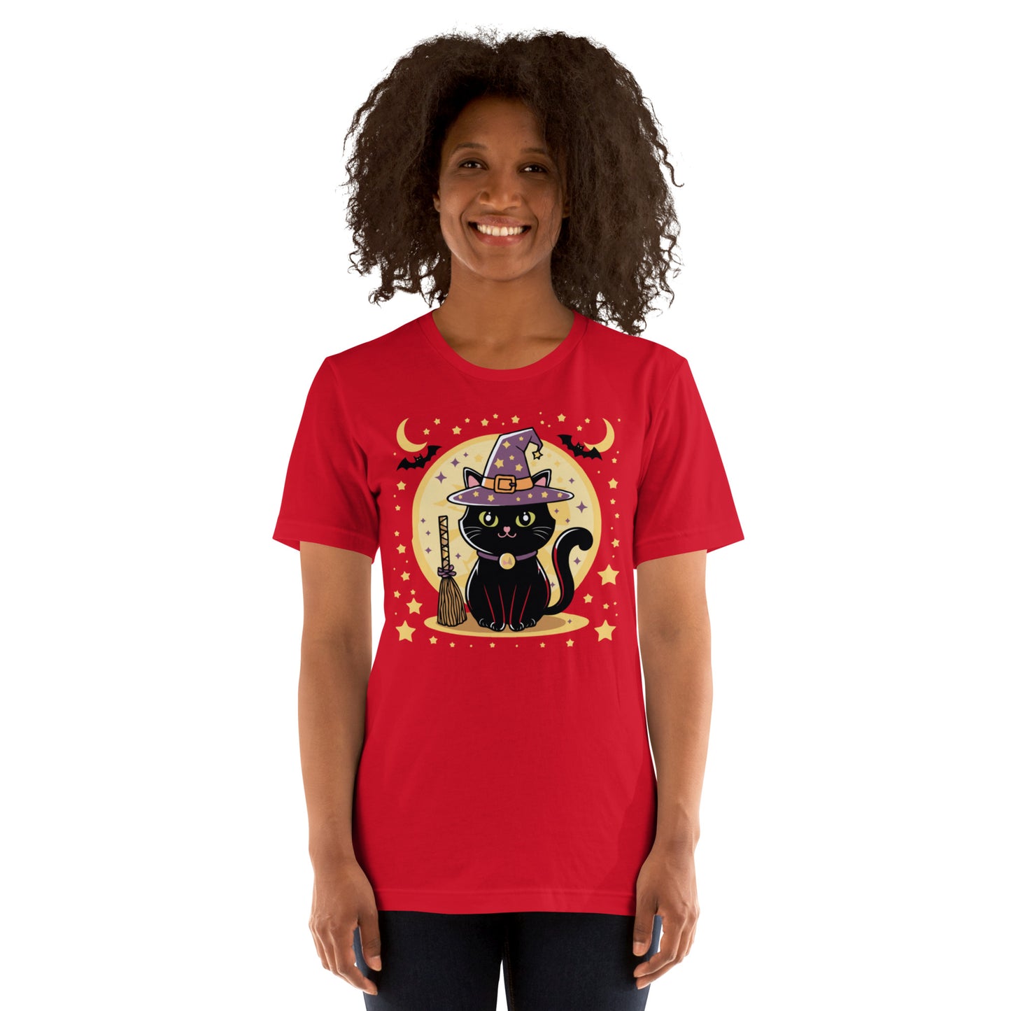 Unisex t-shirt "Adorable Black Cat Witch"